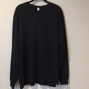 Mens Fruit of the Loom long sleeve black Tee